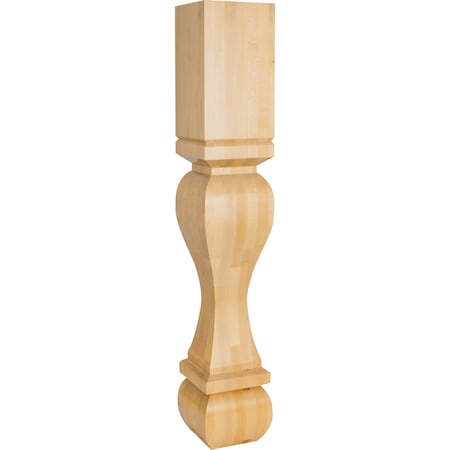 Hardware Resources 6" Wx6"Dx35-1/2"H Rubberwood Footed Square Post P13-RW
